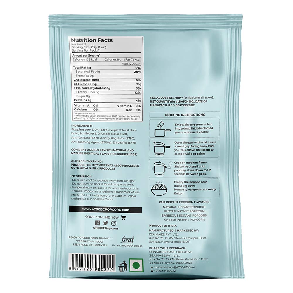 4700BC Natural Instant Popcorn 90g