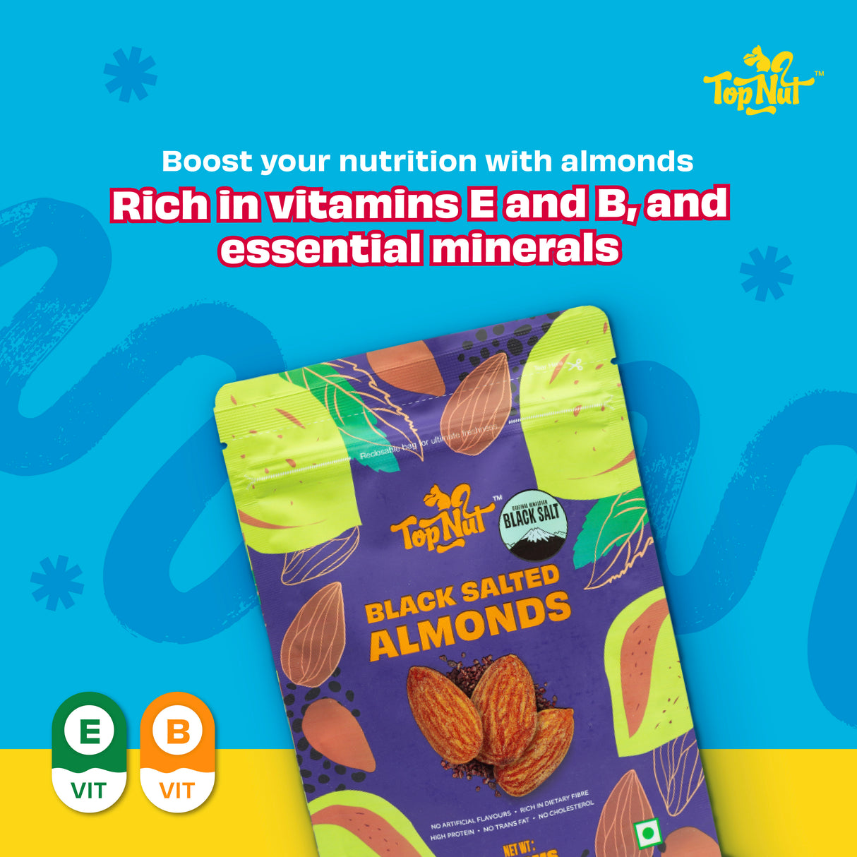 Top Nut Black Salted Almonds 100G