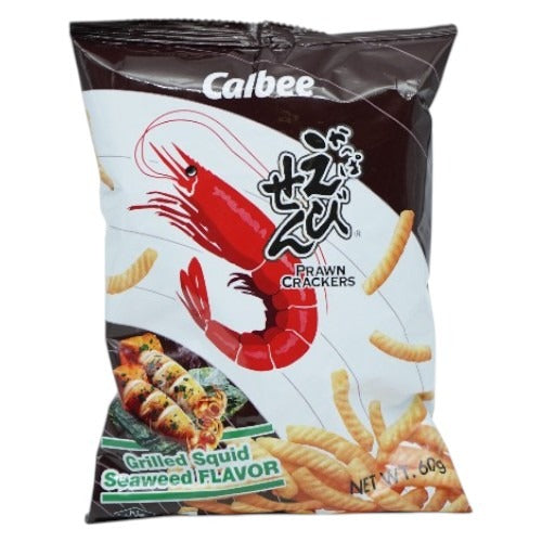 Calbee Grilled Squid Seaweed Flavor Prawn Crackers 60g