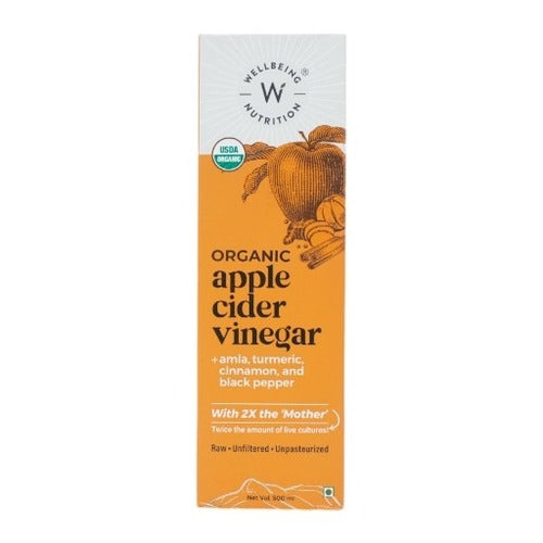 WBN Organic Apple Cider Vinegar+Amla,Turmeric,Cinnamon&BlackPepperWith 2X The Mother 500ml