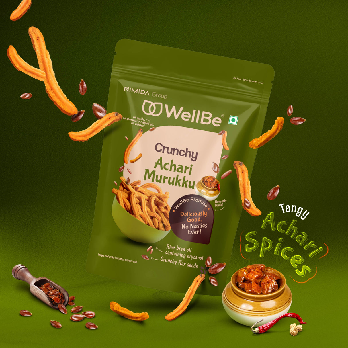 WellBe Crunchy Achari Murukku 110g