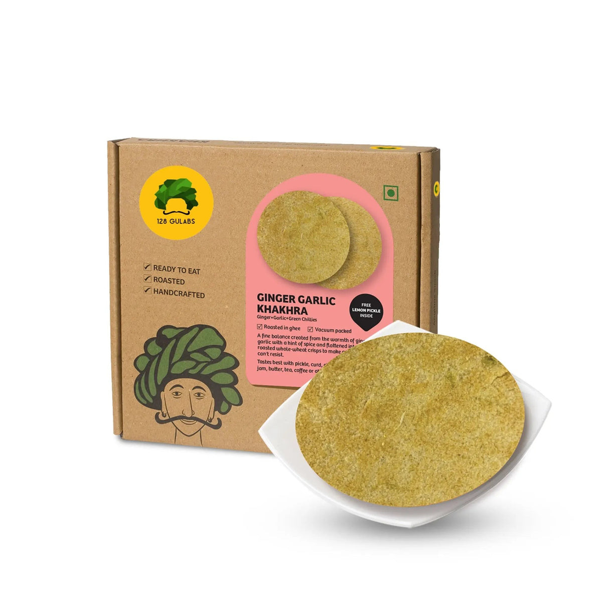 Gulabs Ginger Garlic Khakhra 12pcs