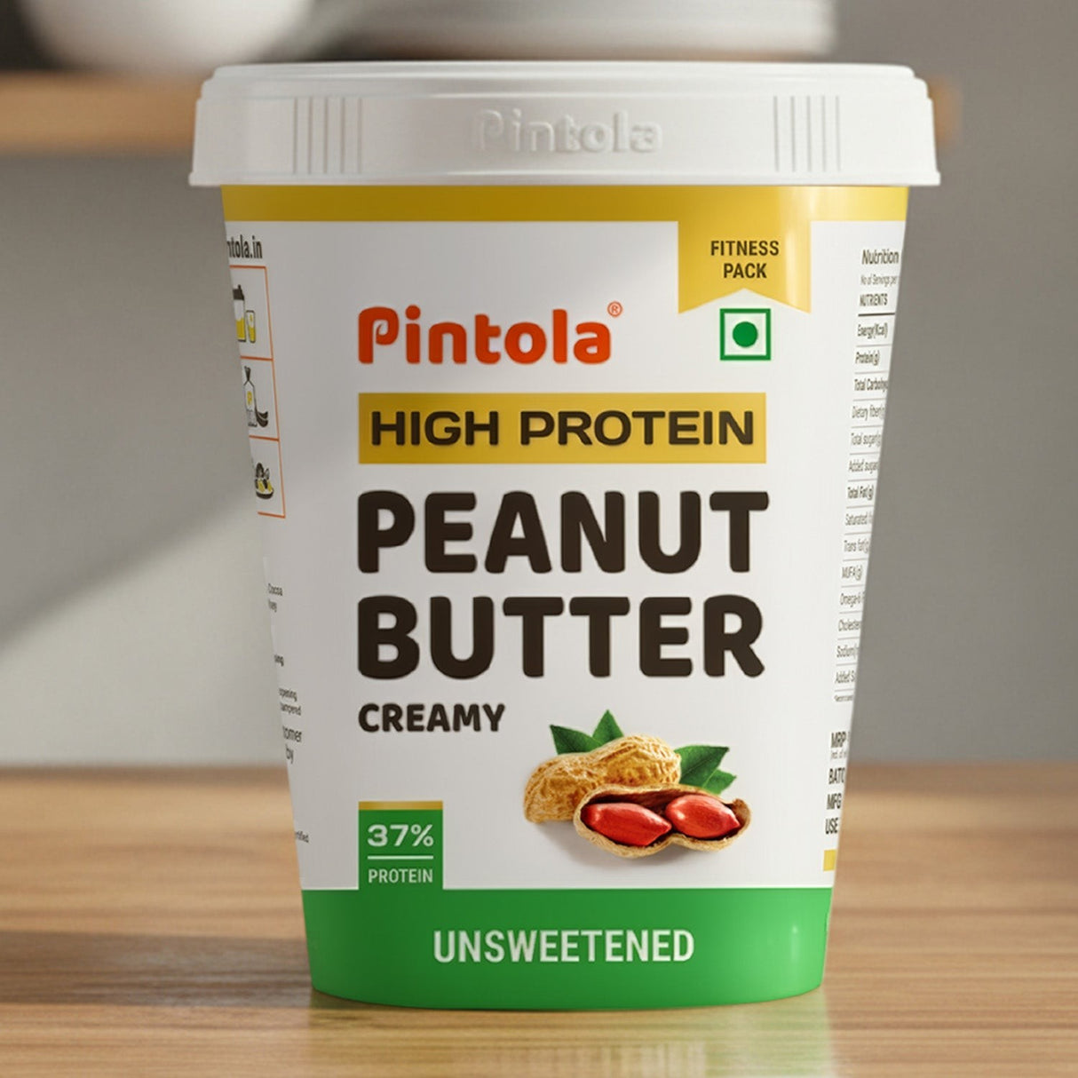 Pintola Peanut Butter Organic Creamy Unsweetened 350g