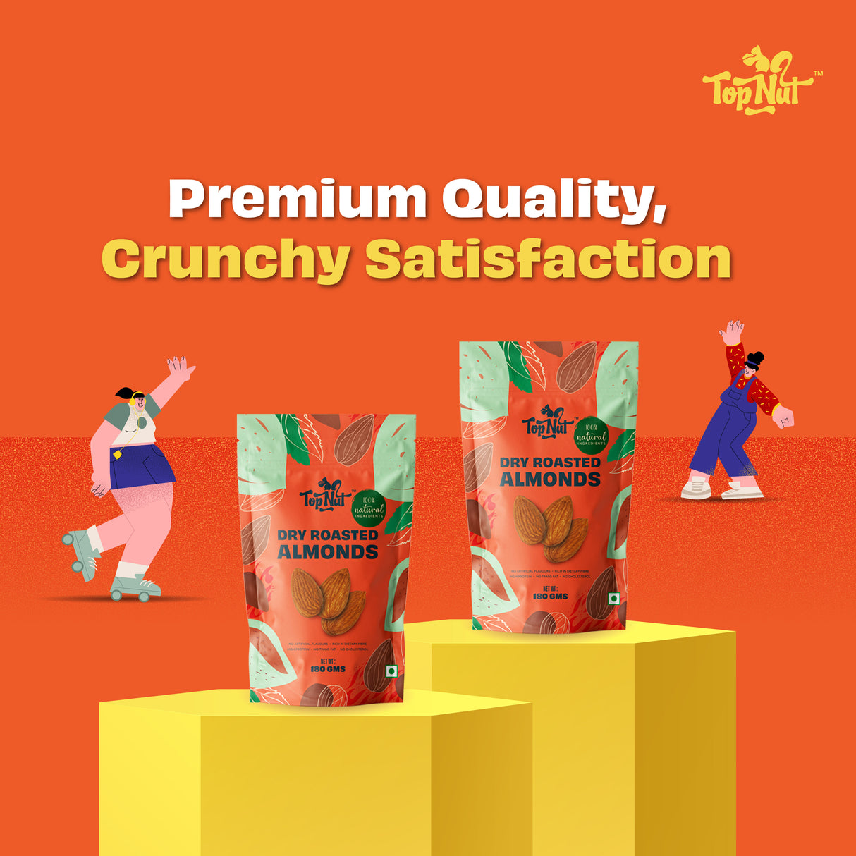 Top Nut Dry Roasted Almonds 100G