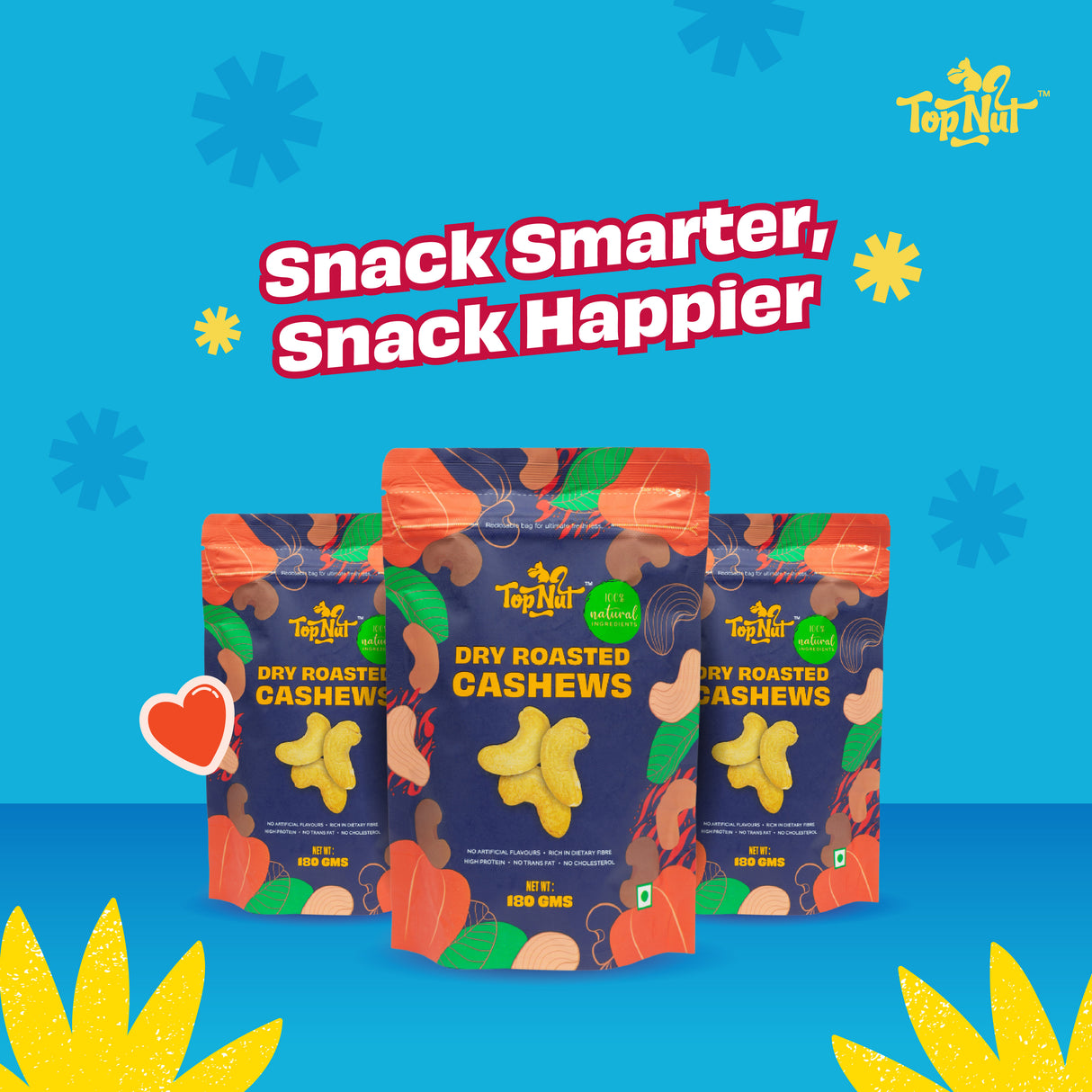 Top Nut Dry Roasted Cashews 100G