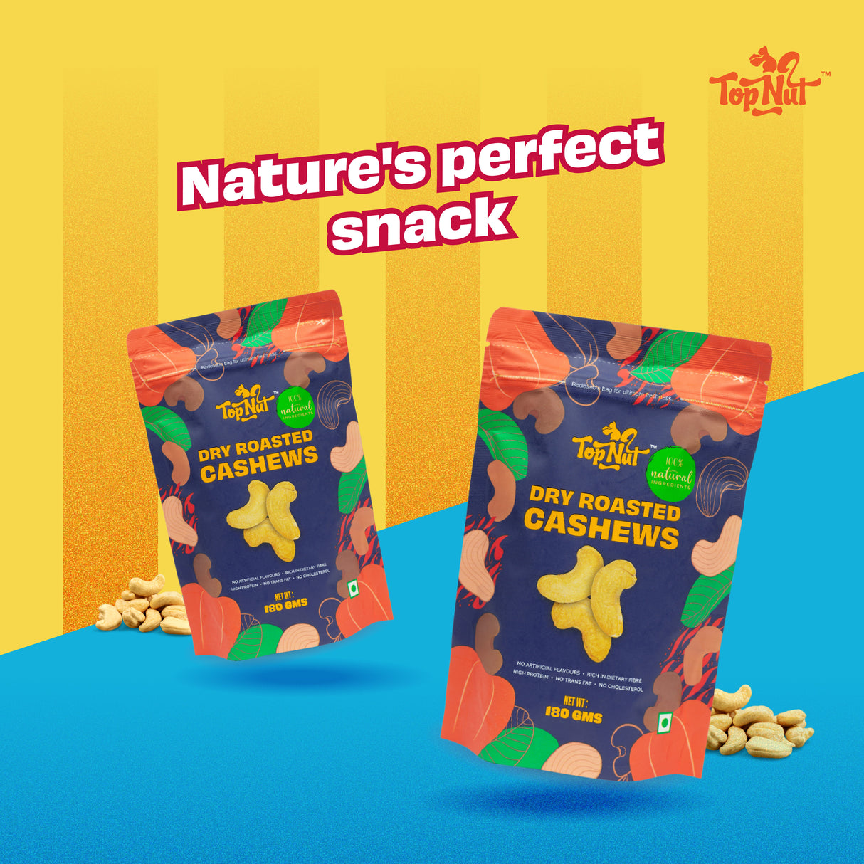 Top Nut Dry Roasted Cashews 100G