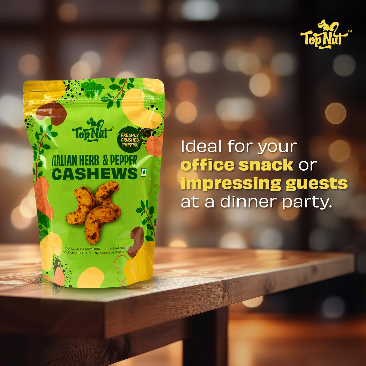 Top Nut Italian Herb & Pepper Cashews 180g