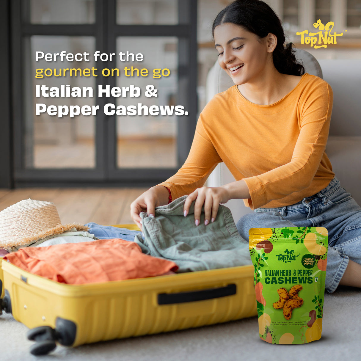 Top Nut Italian Herb & Pepper Cashews 180g