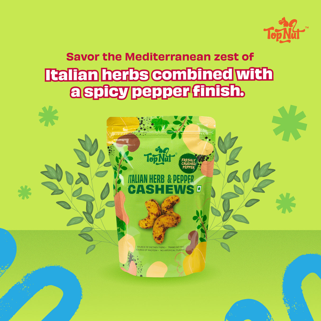 Top Nut Italian Herb & Pepper Cashews 180g