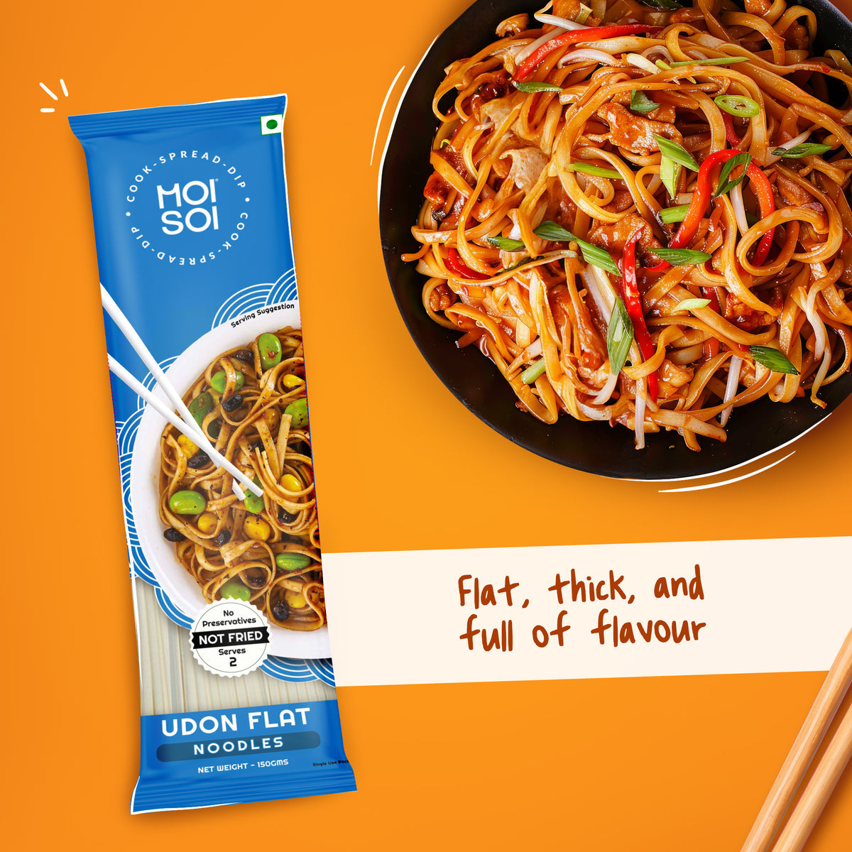 Moi Soi Udon Flat Noodless 150g
