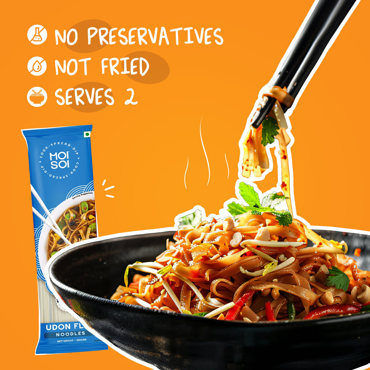 Moi Soi Udon Flat Noodless 150g