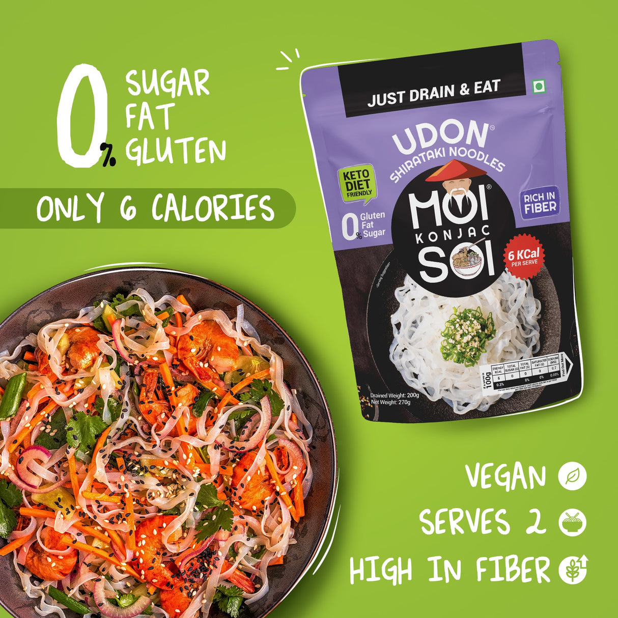 Moi Soi Udon Shirataki Noodless 270g