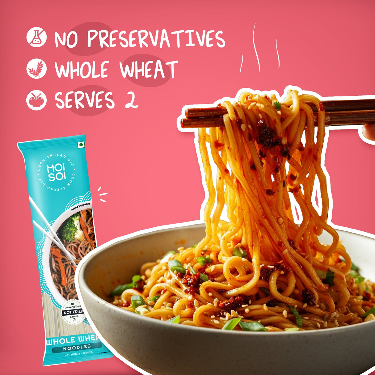 Moi Soi Whole Wheat Noodless 150g