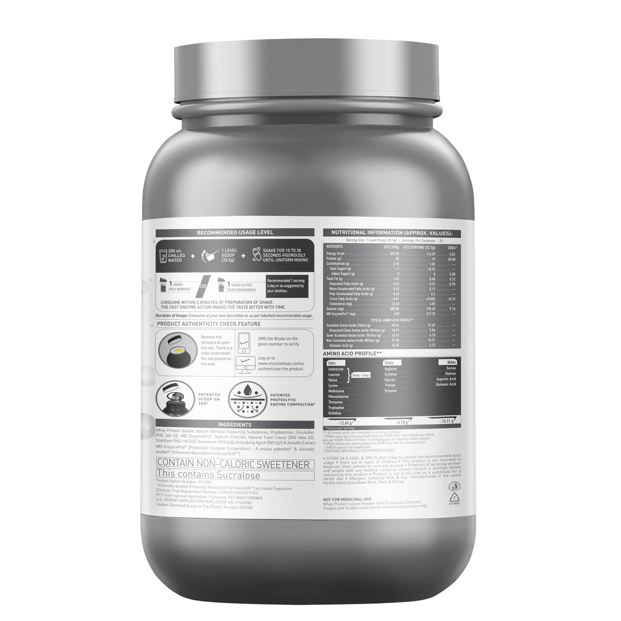 Muscleblaze Biozyme Performance Whey Protein 1Kg