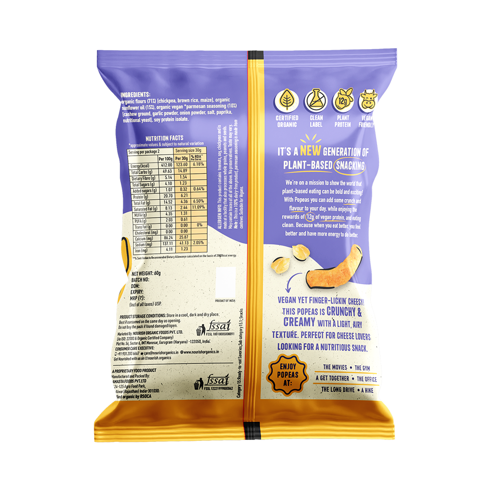 Nourish Organic Vegan Parmesan Chickpea Puff 60g