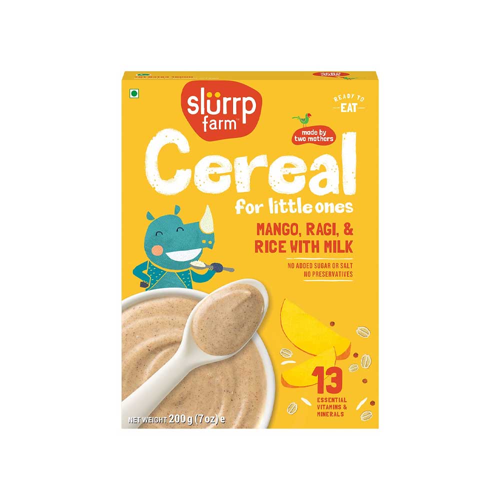 Slurrp Farm Baby Cereal, Ragi, Rice and Mango with Milk 200g