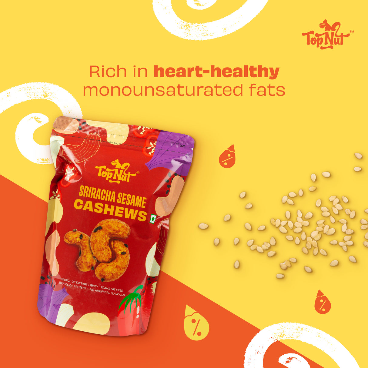 Top Nut Sriracha Sesame Cashews 180g