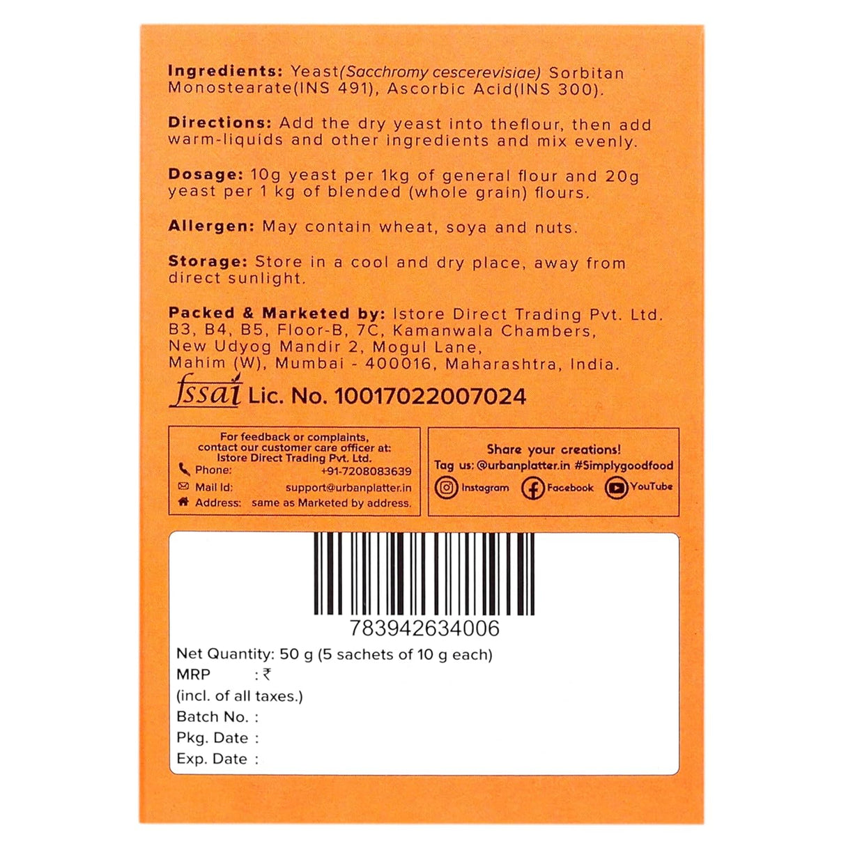 Urban Platter Active Dry Yeast 100g