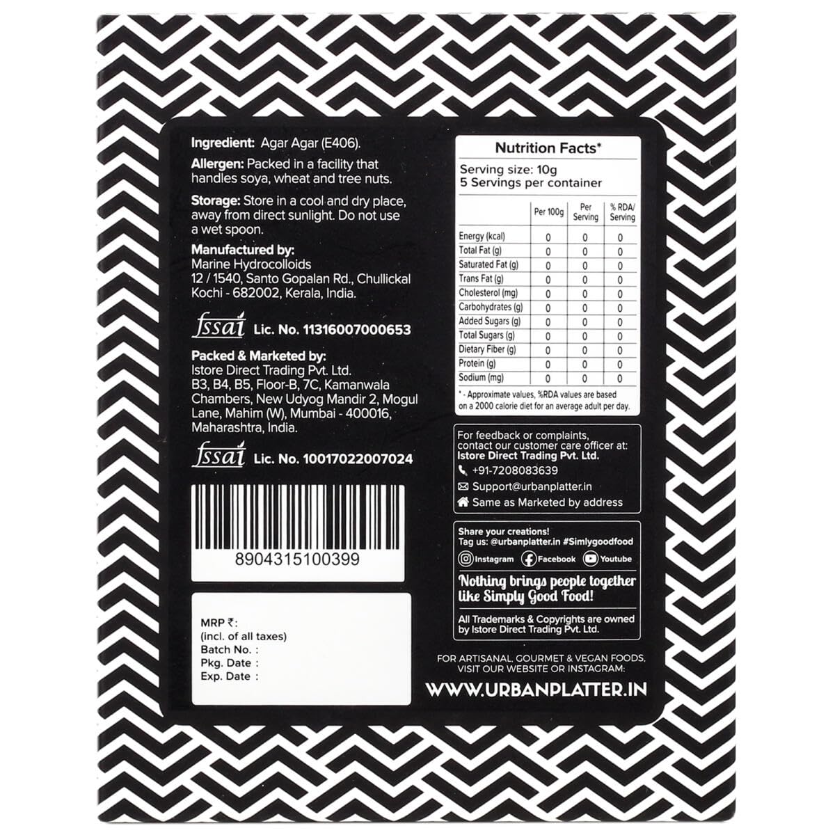 Urban Platter Agar Agar Powder 100G