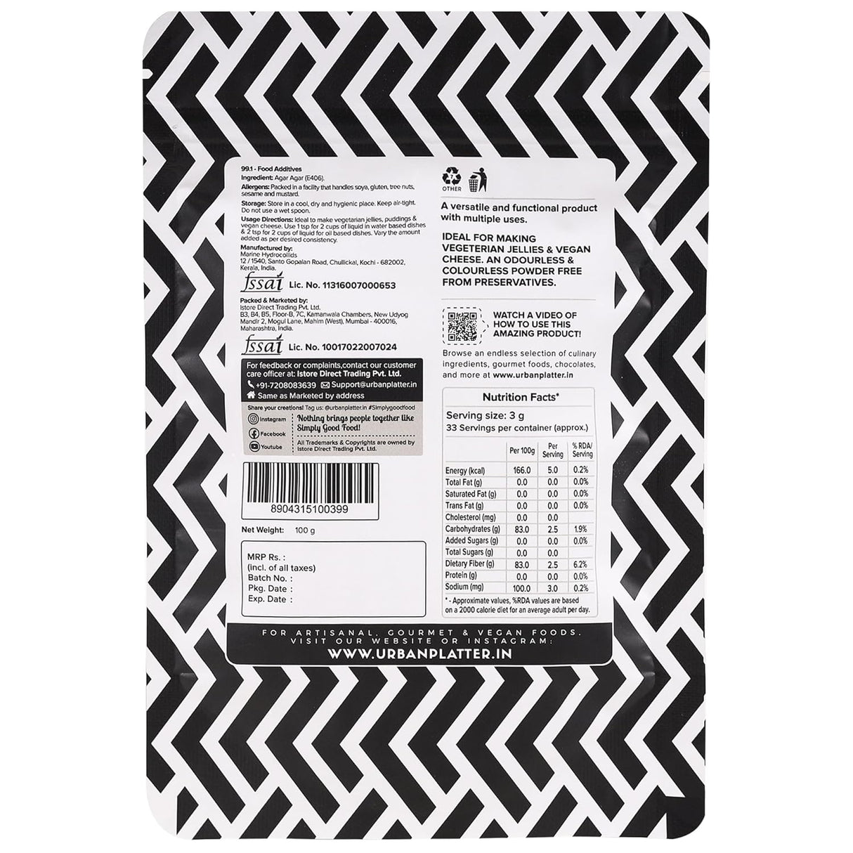 Urban Platter Agar Agar Powder 100G
