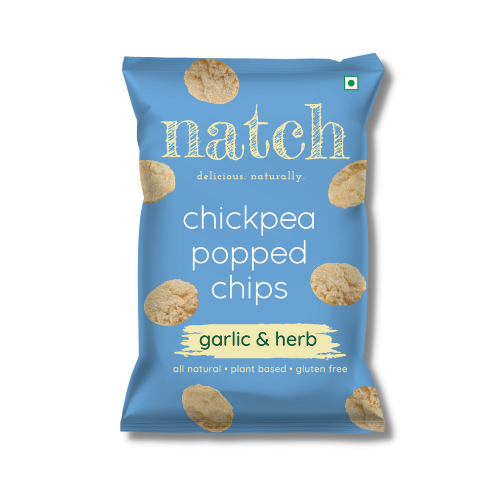 Natch Chickpea Popped Garlic and Herb Chips 55g