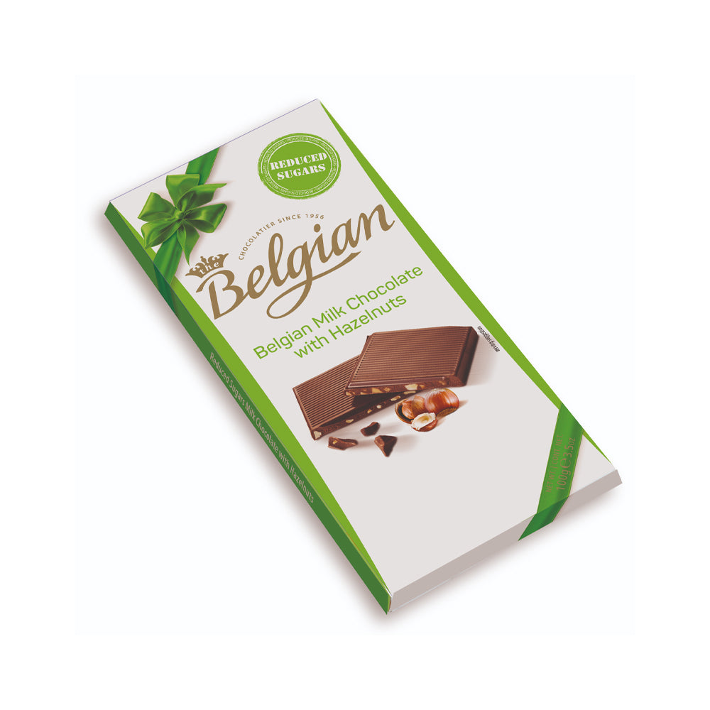 The Belgian No Sugar Added Milk Chocolate With Hazelnuts 100G