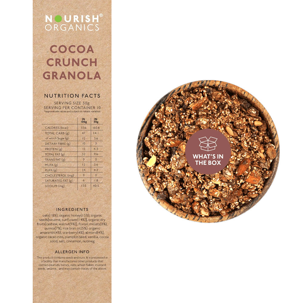 Nourish Organic Cocoa Crunch Granola 300G