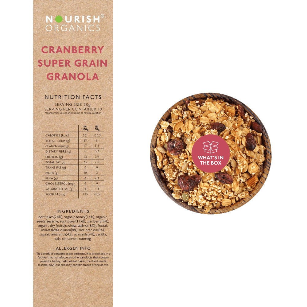 Nourish Organic Cranberry Super Granola 300G
