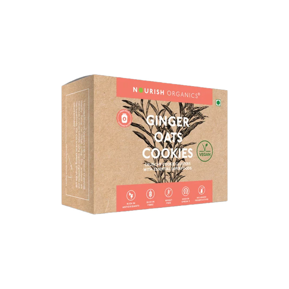 Nourish Organic Cookies Ginger Oats 140g