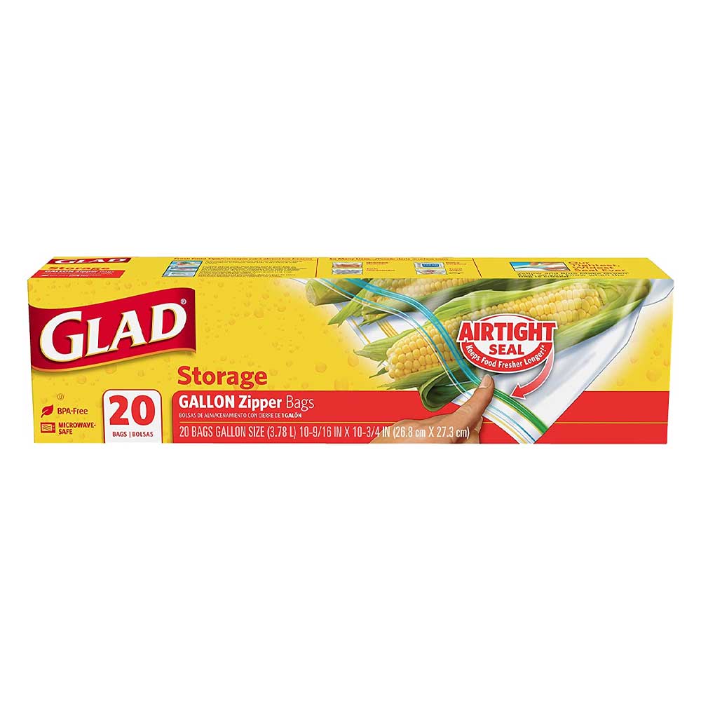 Glad Gallon Storage 20 Zipper Bags