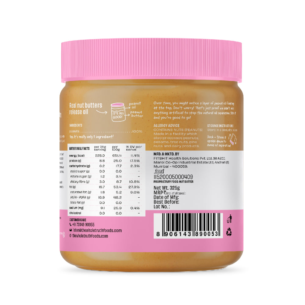 The Whole Truth Unsweetened Creamy Peanut Butter 325G