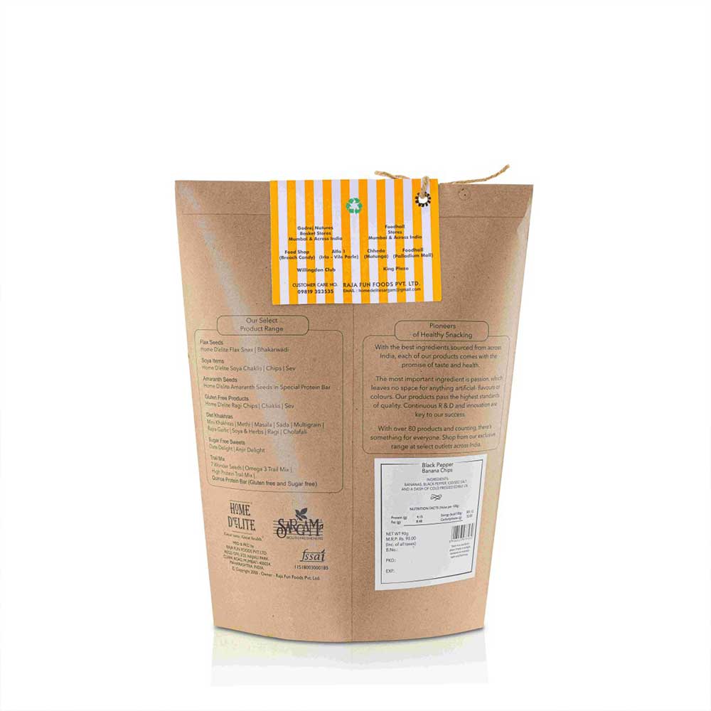 Home Delite Gluten Free Black Pepper Banana Chips 90g