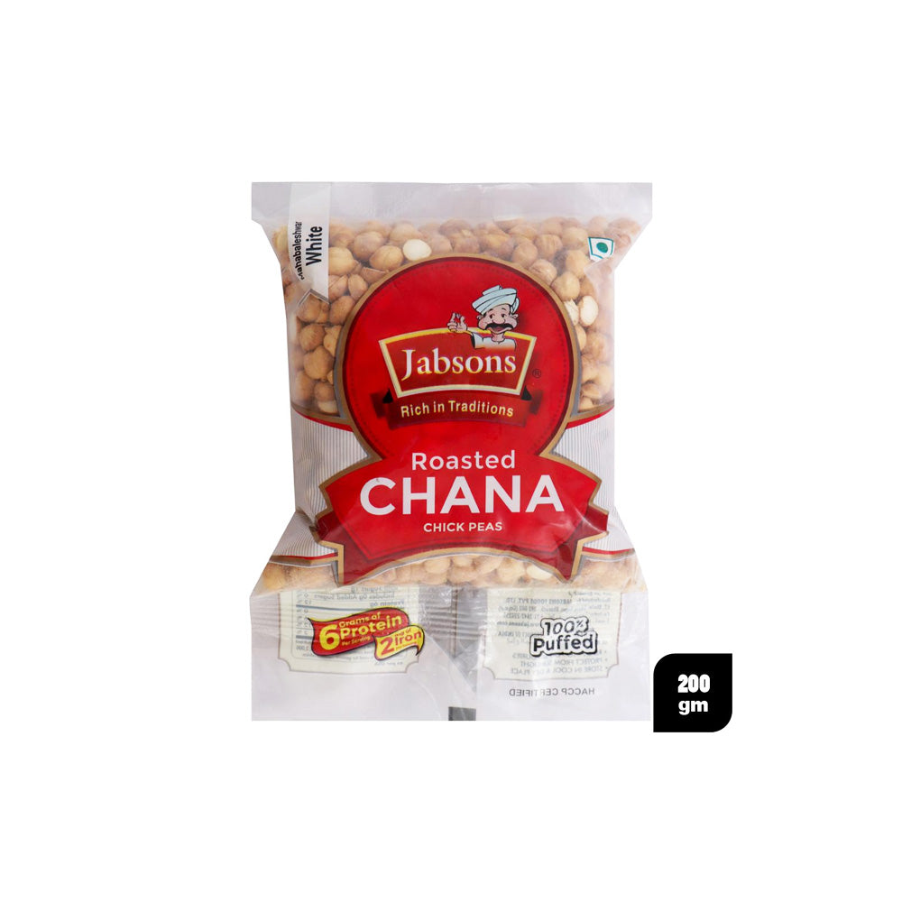 Jabsons Roasted Chana White Chickpeas 200G