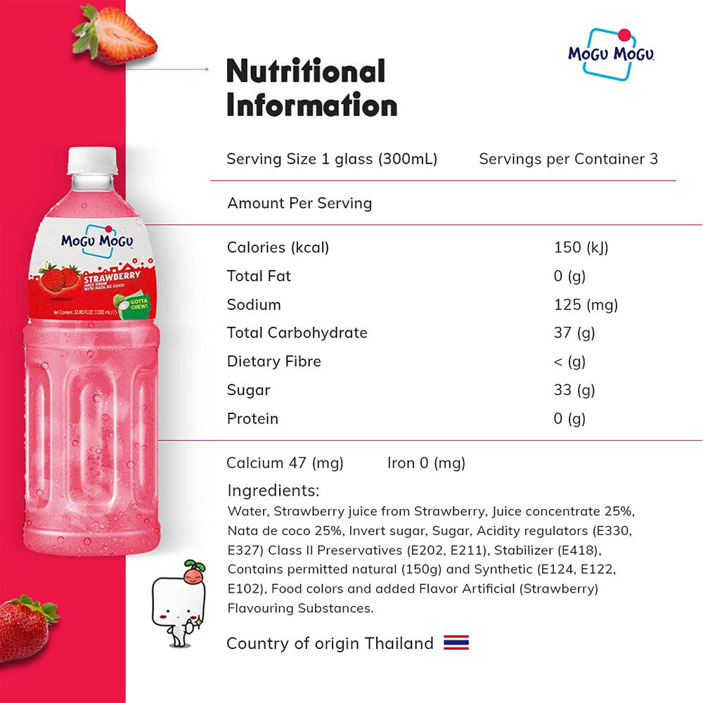 Mogu Mogu Strawberry Juice 1L