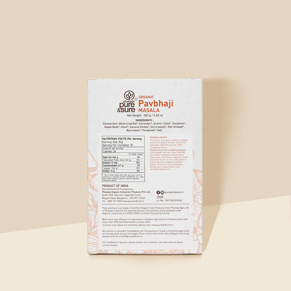 Phalada Pure And Sure Organic Pav Bhaji Masala 100g