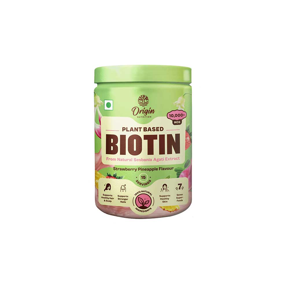 Origin Nutrition Plant Based Biotin Strawberry Pineapple Flavour 120g