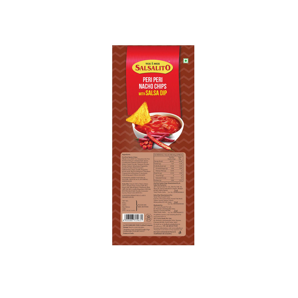 Salsalito Peri Peri Nachos With Salsa Dip 75G