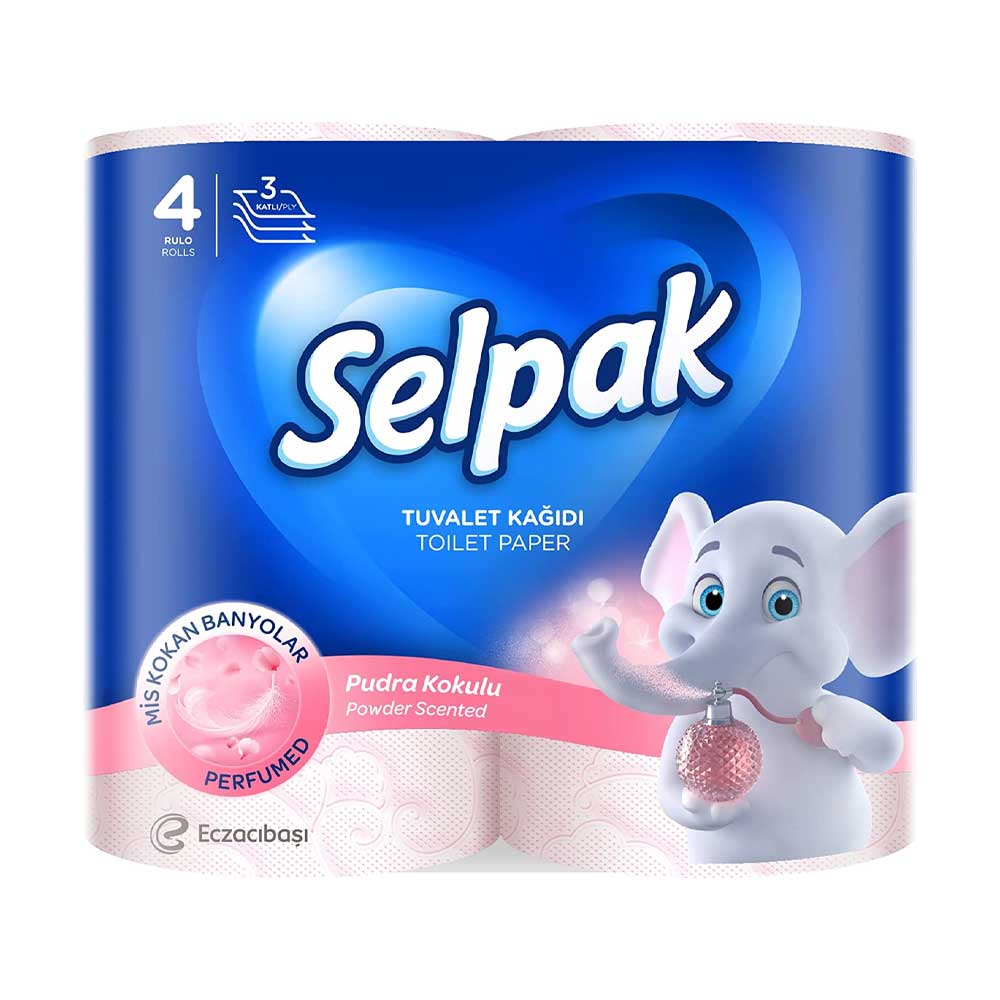 Selpak Extra Toilet Paper 4 Rolls 3ply Perfumed 520n 9.6x12cm