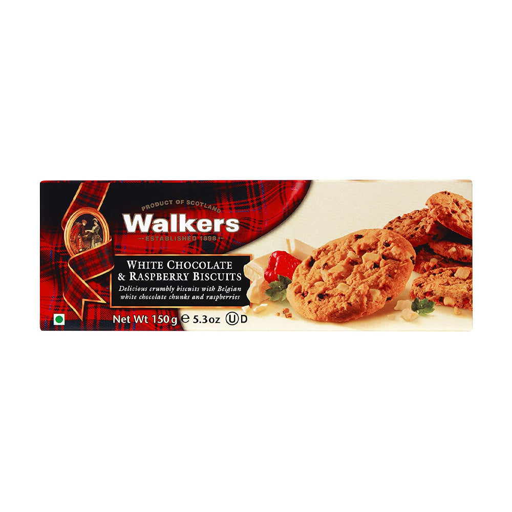 Walkers White Chocolate and Raspberry Biscuits 150g