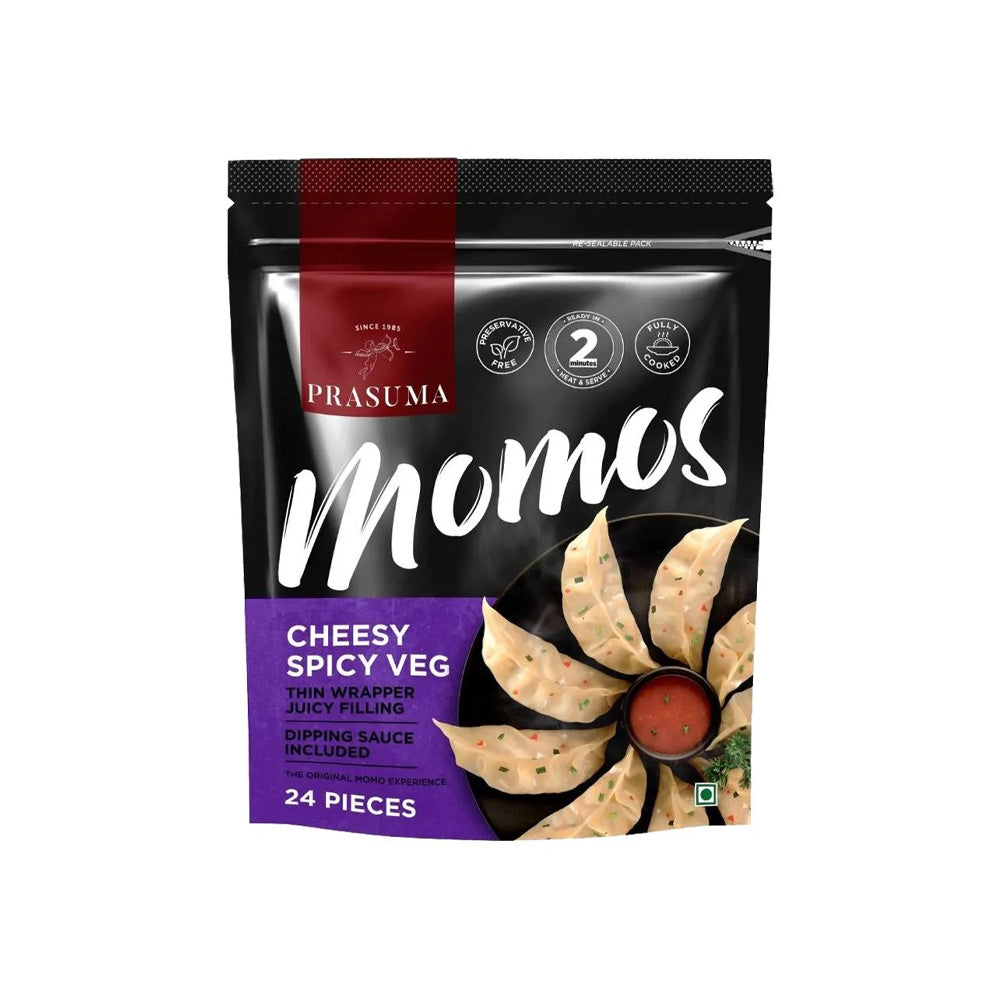 Prasuma Cheesy Spicy Veg Momos 24Pcs