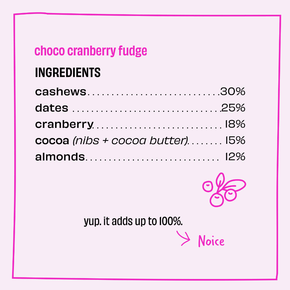 The Whole Truth Cocoa Cranberry Fudge Energy Bar 40G