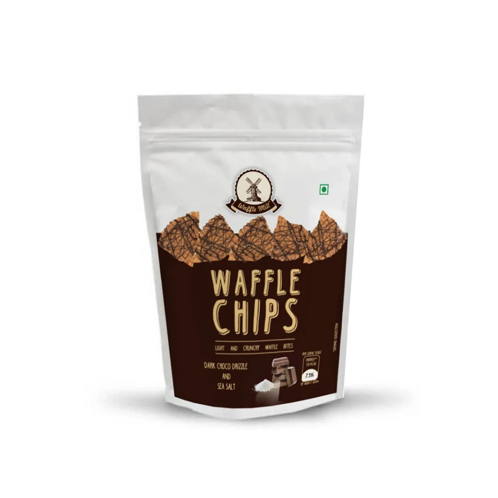 Waffle Mill Waffle Chips Dark Choco Drizzle And Sea Salt 85G