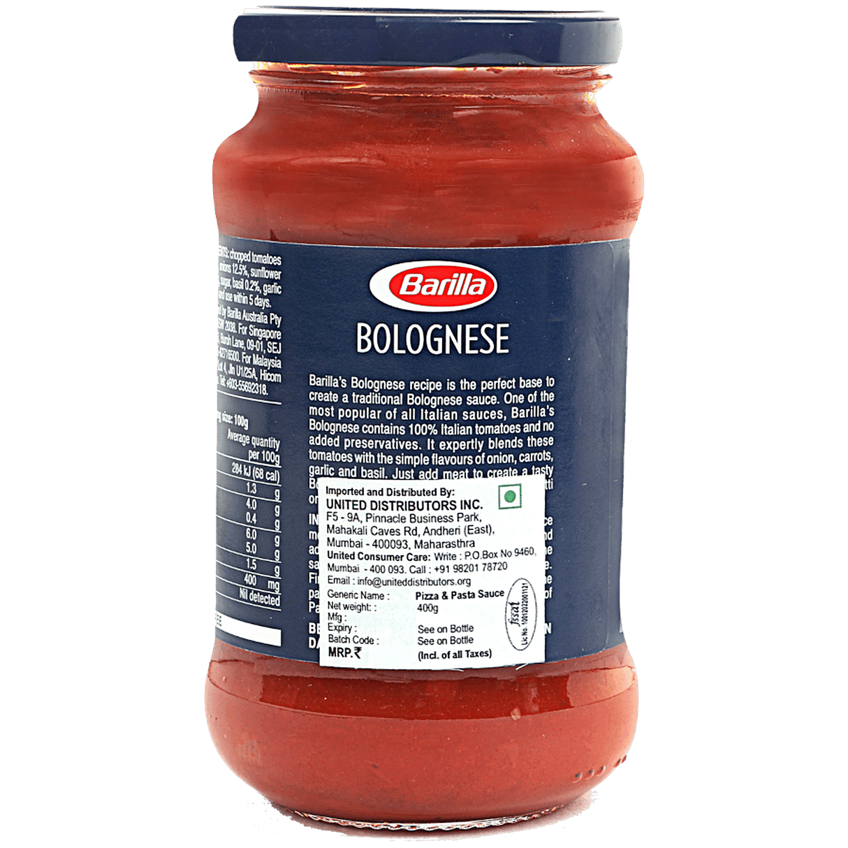 Barilla Bolognese With Italian Tomatoes 400G