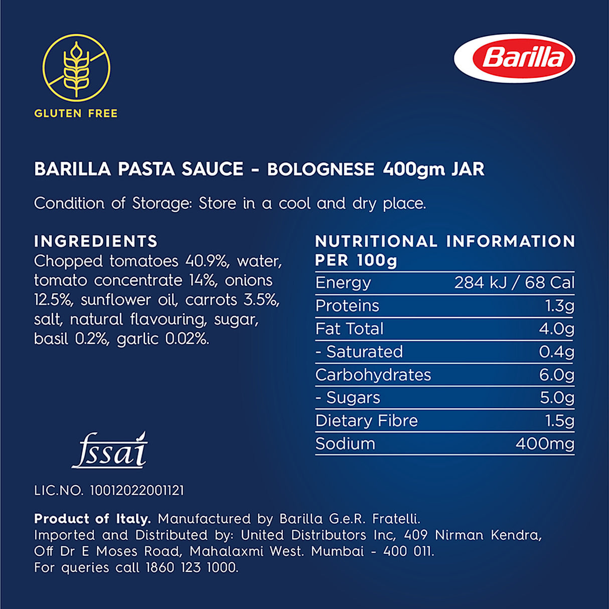 Barilla Bolognese With Italian Tomatoes 400G