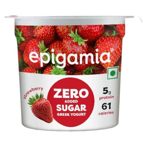 Epigamia Greek Yogurt Strawberry Zero Added Sugar 85g