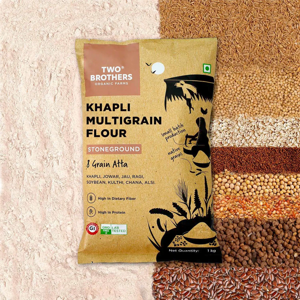 Two Brothers Khapli Multigrain Flour 1kg