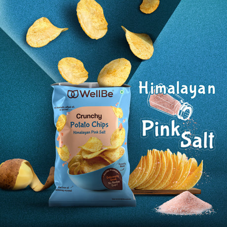 WellBe Crunchy Potato Chips Himalayan Pink Salt 80g