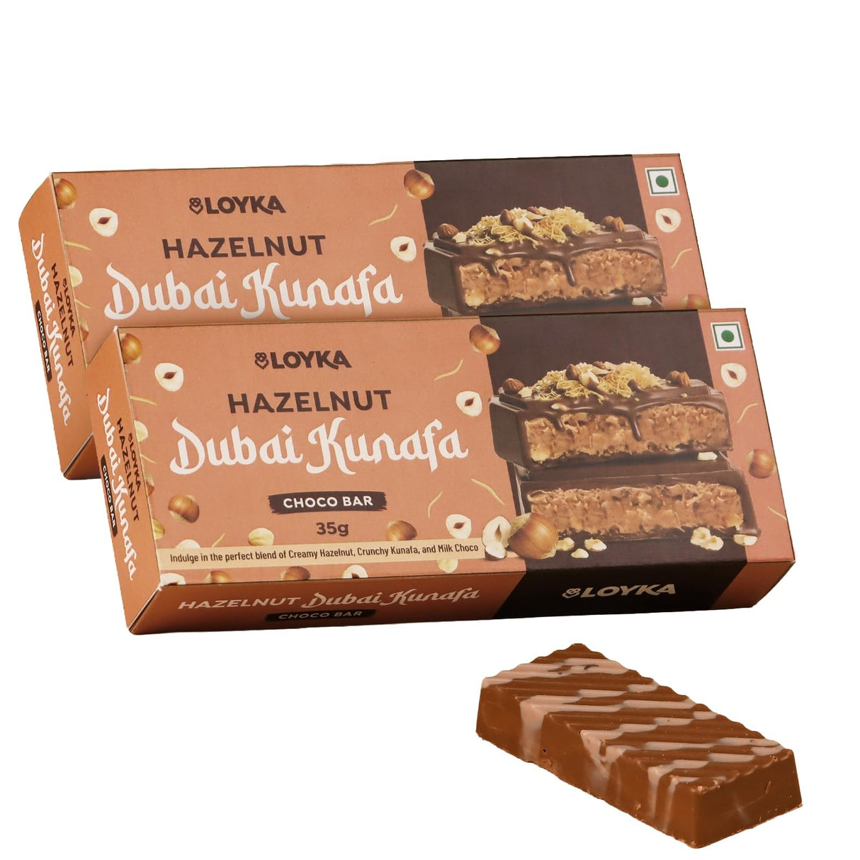 Loyka Hazelnut Dubai Kunafa Choco Bar 35g