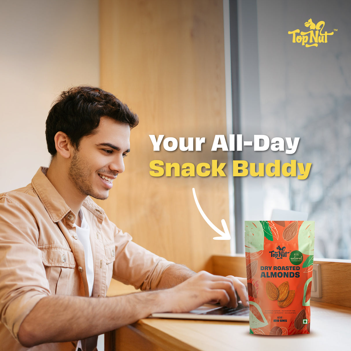 Top Nut Dry Roasted Almonds 100g