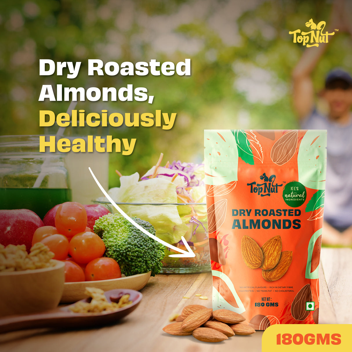 Top Nut Dry Roasted Almonds 100g